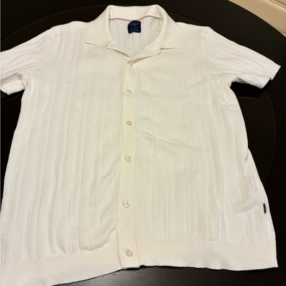 Men's Cream V-Neck Sweater